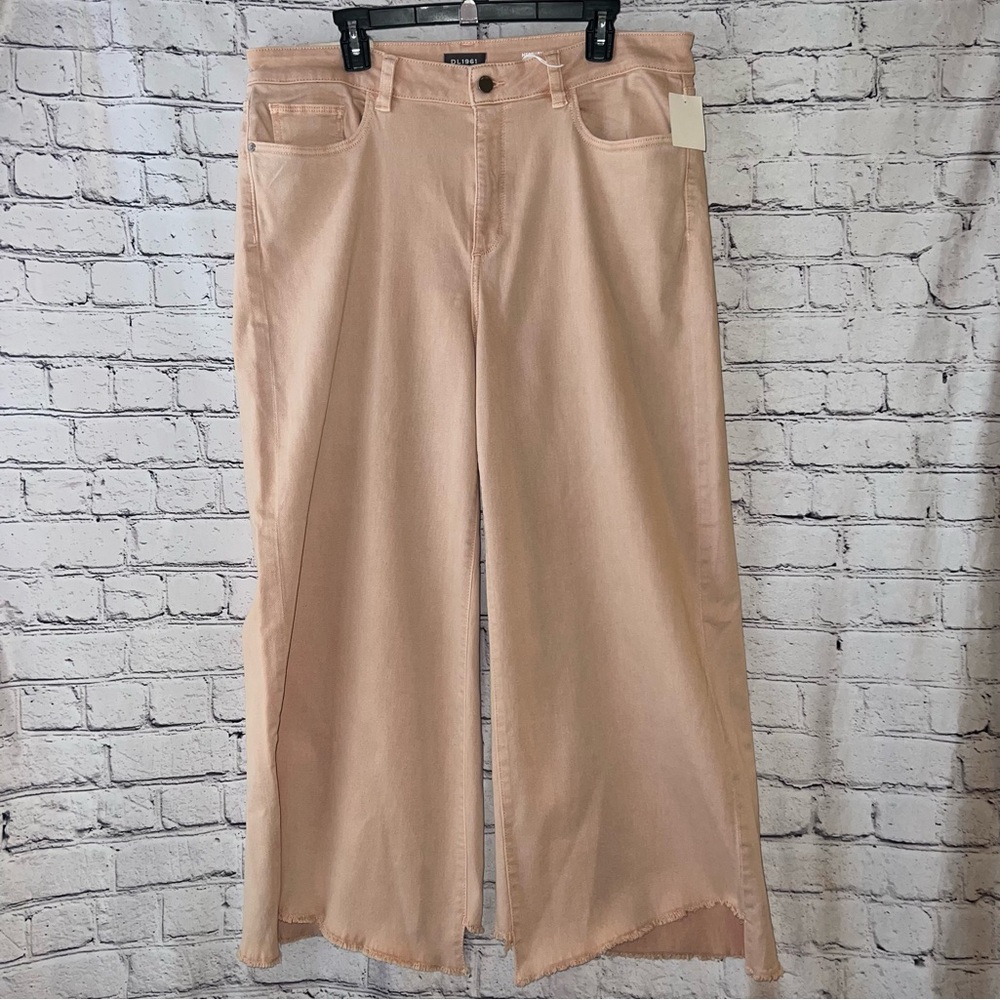 DL1961 NWT Hepburn Wide Leg High Rise Vintage in Pink Bellini Plus Size 18W
